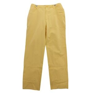 Nine & Company Women's Yellow Stretch Straight Leg Casual Pants Size 12